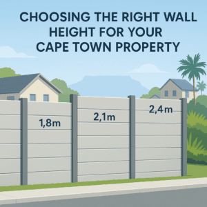 Image showing vibracrete wall height comparison – 1.8m, 2.1m, and 2.4m – for Cape Town residential properties